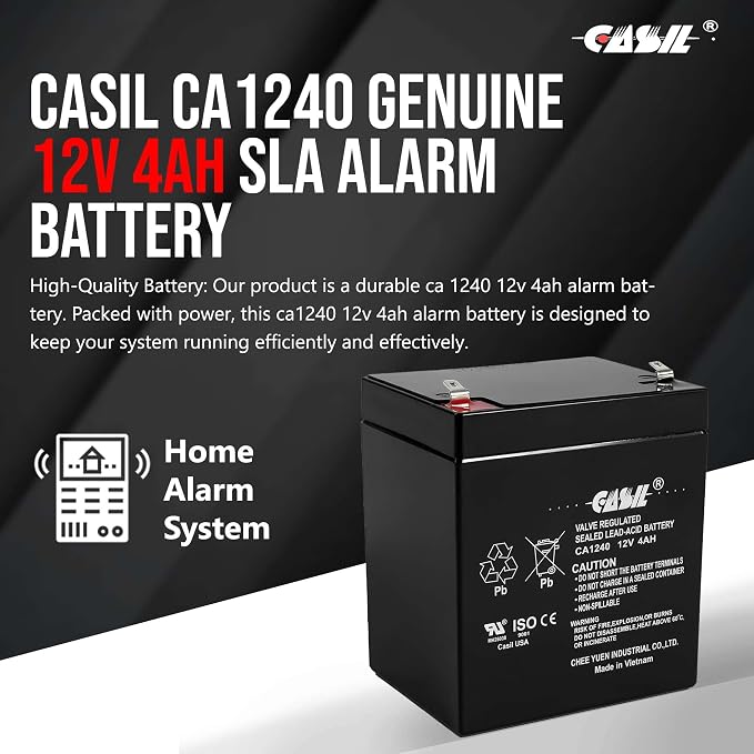 Casil CA-1240 12V 4Ah Sealed Lead-Acid Battery – Replacement - Image 2