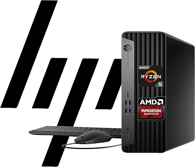 HP Elite 805 G9 SFF Business Desktop Computer, AMD Ryzen 5 8500G, 16GB DDR5, 1TB PCIe SSD, Radeon 740M Graphics, Dual 4K Display Support, USB-C, HDMI, RJ-45, Wi-Fi, Wired KB & Mouse, Win11 Pro by Unknown