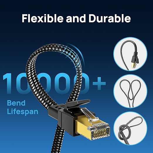 Cat 8 Ethernet Cable 6 ft 2 Pack, Nylon Braided High Speed Heavy Duty Cat8 - Image 5