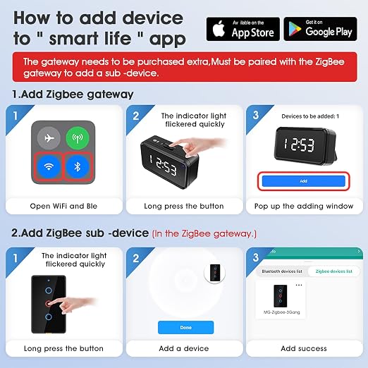Zigbee Smart Touch Wall Light Switch, Requires ZigBee Hub, No Neutral Wire - Image 8