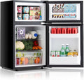 Refrigerator 3.2 Cu.Ft Mini Fridge with Freezer, 7-Temperature | Double Door Compact Refrigerator, Adjustable Thermostat & Removable Shelves for Dorm Apartment (2 Door) by Unknown