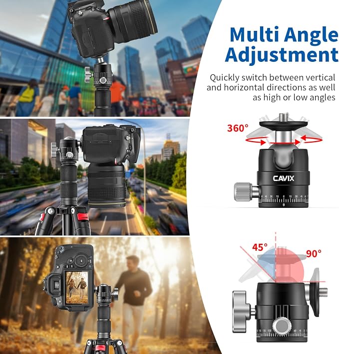 CAVIX 25mm Mini Ball Head 360° Panoramic Tripod Head Small Ball Head - Image 5