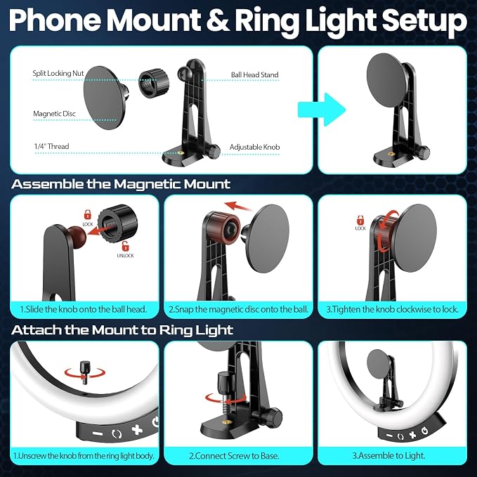 UBeesize 12'' LED Ring Light - Image 3