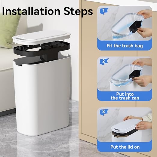 FRESHLIX Automatic Motion Sensor Bathroom Trash Can - Image 7