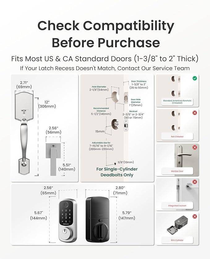 DESLOC B200 Fingerprint Front Door Lock Set - Image 6