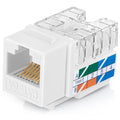 Everest 90° Angled RJ45 Cat6A Keystone Jacks 10-Pack in White by EverestMediaSolutions