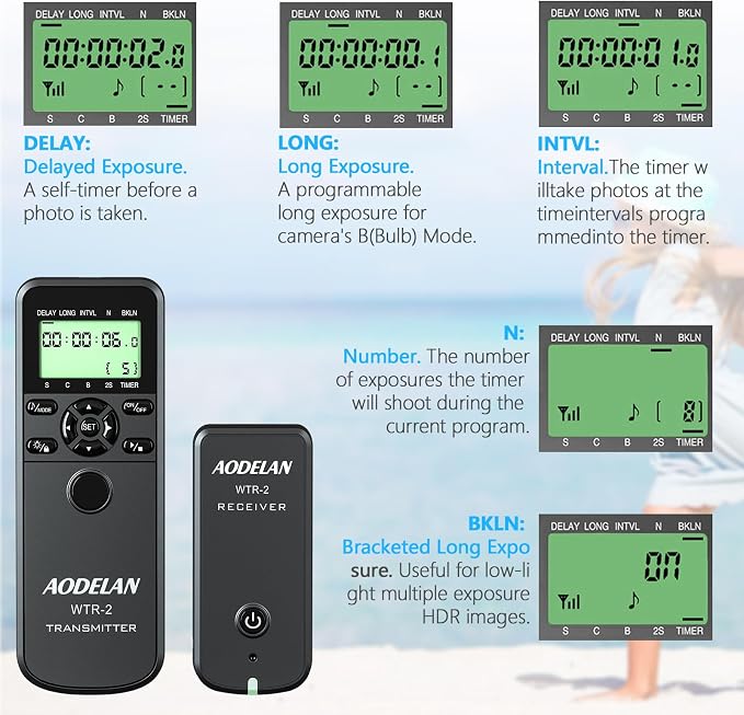 AODELAN Camera Wireless Shutter Release Timer Remote Control - Image 4