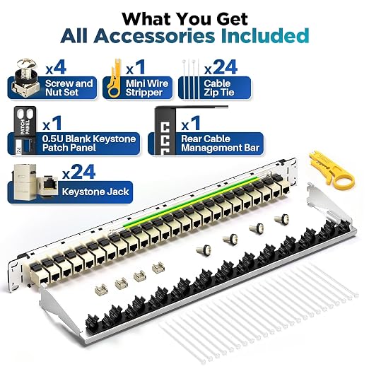 AMPCOM CAT6 Keystone Patch Panel 24-Port 1U - Image 7