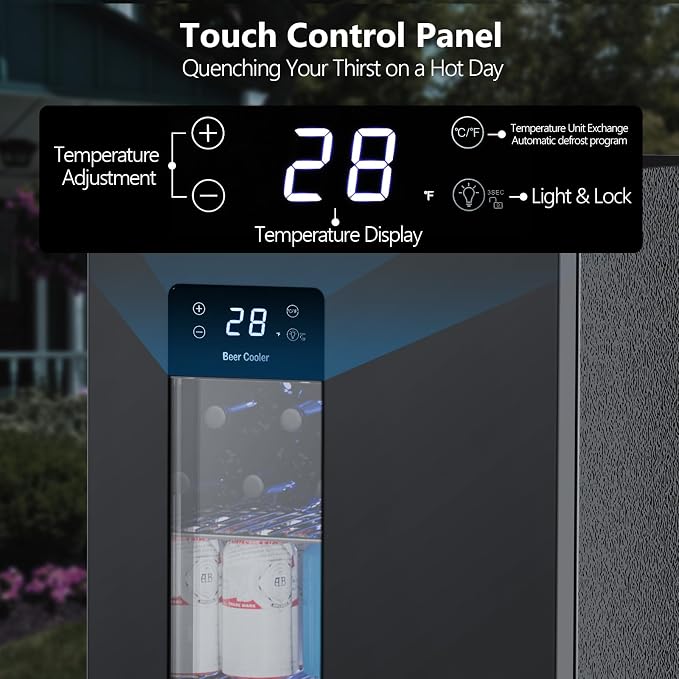 Electactic Beer Cooler 3.2 Cuft, 130 Can Beverage Refrigerator with Adjustable Shelves, Accurate Temperature 20°F-50°F Even Cooling for Home Bar, Game Day, Mancave, Black - Image 4