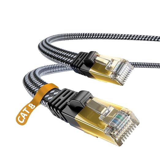 DanYee 100FT Cat 8 Ethernet Cable, Nylon CAT8 High Speed Professional Gold by DanYee