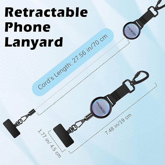 MoKo Anti-theft Phone Tether, Phone Lanyard Retractable Steel Line Cellphone - Image 4