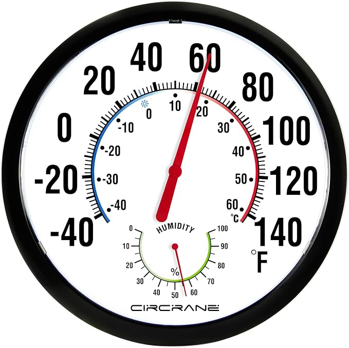 Circrane 13.25 Inch Round Thermometer by Circrane