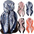 4Pcs Silk Head Scarves for Women Satin Hair Scarf 35”Large Square Bandana Silk by Upeilxd