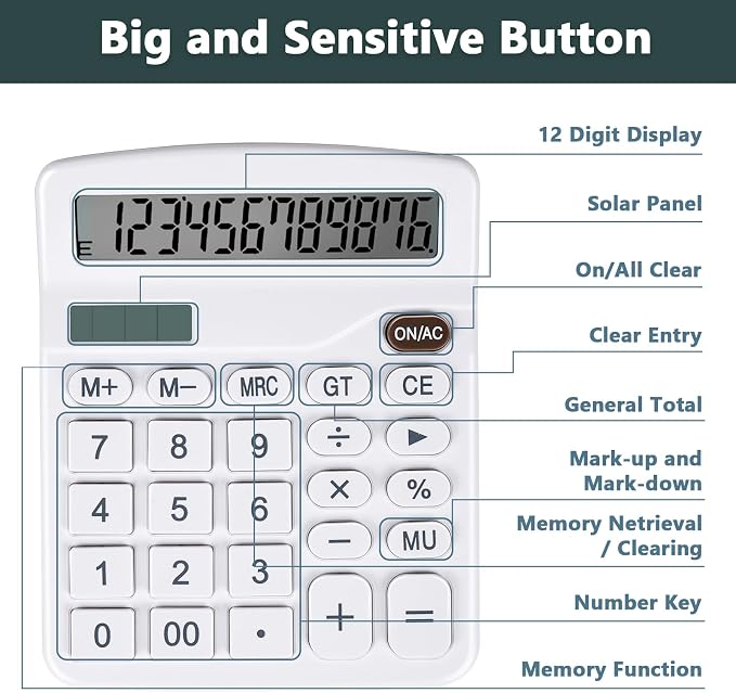 Cute White Desktop Calculator - Image 6