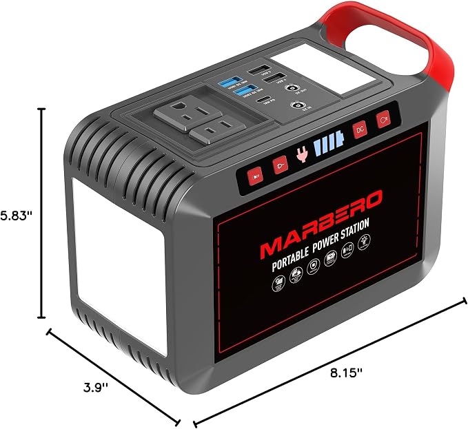 Portable Power Station 300W MARBERO 237Wh Camping Solar Generator Backup Lithium Battery with Pure Sine Wave 110V AC Outlet, USB C, USB A, DC for Outdoors Camping CPAP Home Blackout Emergency - Image 9