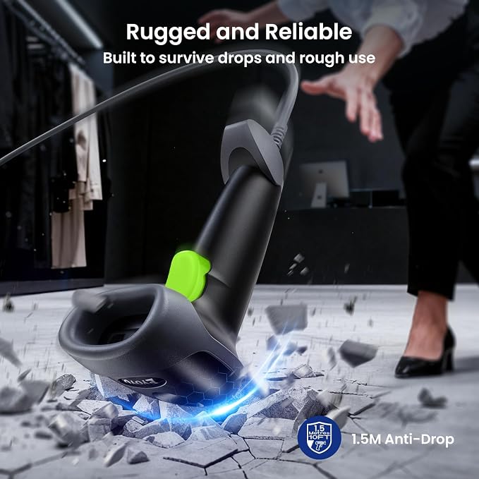 Eyoyo USB Handheld 2D QR Code Scanner, PDF417 Data Matrix Barcode Scanner - Image 2