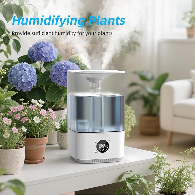 6L Humidifier for Bedroom Large Room Home, 800ft² Wide Coverage, 26dB Quiet,Easy Top Fill, Quickly & Evenly Humidify, Real-Time Humidity Monitoring and Anti-dry Burn, White - Image 6