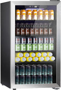 COWSAR Wine Cooler, 26 Bottle 130 Can Beverage Refrigerator, ETL Approved Mini Drink Fridge Clear Glass Door Quiet Compressor Adjust Temp 3.2 Cu.Ft Wine Fridge for Soda Beer by COWSAR