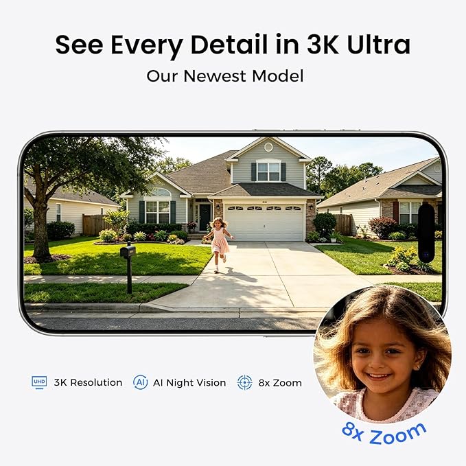 5MP 3K Window Camera 2 Pack for Indoor & Outdoor Home Security, Magnetic Mount - Image 2