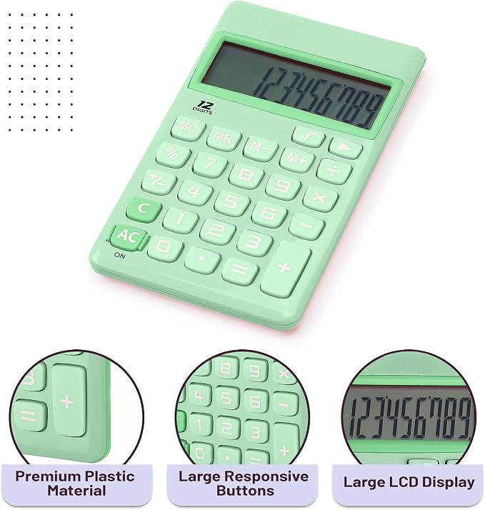 Mr. Pen- Standard Function Calculator, 12 Digits, Small Calculator, Pastel - Image 4