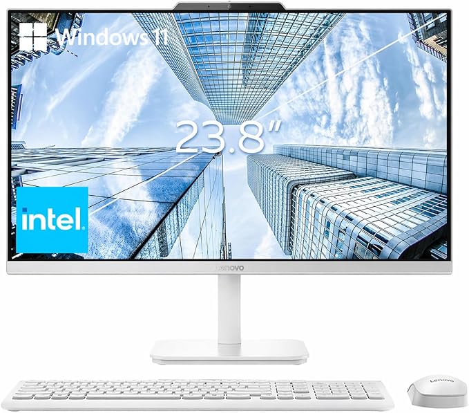 Lenovo 24" FHD All-in-One Desktop Computer for Home & Office, Intel Processor, 32GB RAM, 2TB PCIe SSD, HDMI, WiFi 6, Bluetooth 5.2, Business AIO, Vent-Hear, Wireless KB & Mouse, Windows 11 Pro by LENOVO