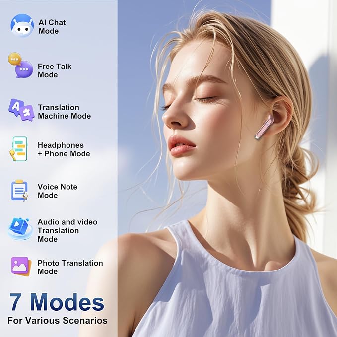 2026 AI Translation Earbuds Real Time, 165 Language Translator Earbuds 3-in-1 - Image 4