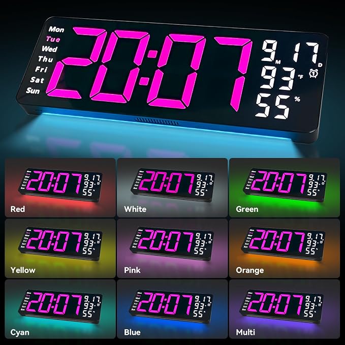 Digital Wall Clock Large Display, 17.3" Digital Clock - Image 7