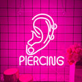 Ear Piercing Neon Sign, Cool Pink Dimmable LED Creative Ear Earring Neon Light by Manimo