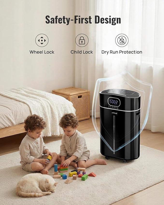4.2Gal/16L Cool and Warm Mist Humidifier Large Room, Auto Restart Humidifiers for Home 1500 sqft, Air Humidifiers for Bedroom with Diffuser & Flame Light, Whole House Humidifiers for Baby Plant, Black - Image 7