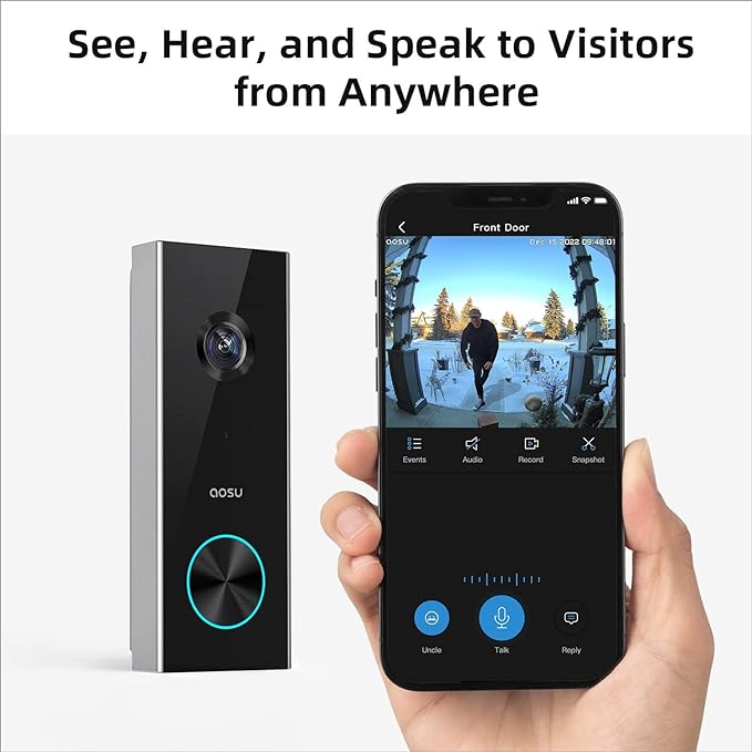 aosu Wireless Doorbell Camera, Battery-Powered Video Doorbell - Image 2