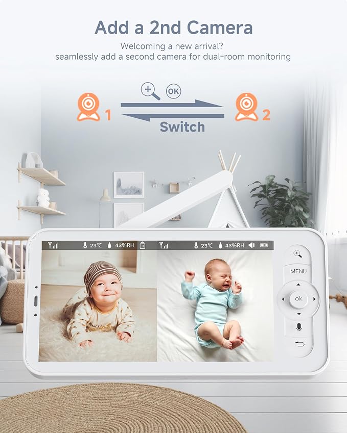 ARENTI Baby Monitor, 2K/3MP WiFi 6 Camera and Audio, 5-inch Wireless Screen - Image 5