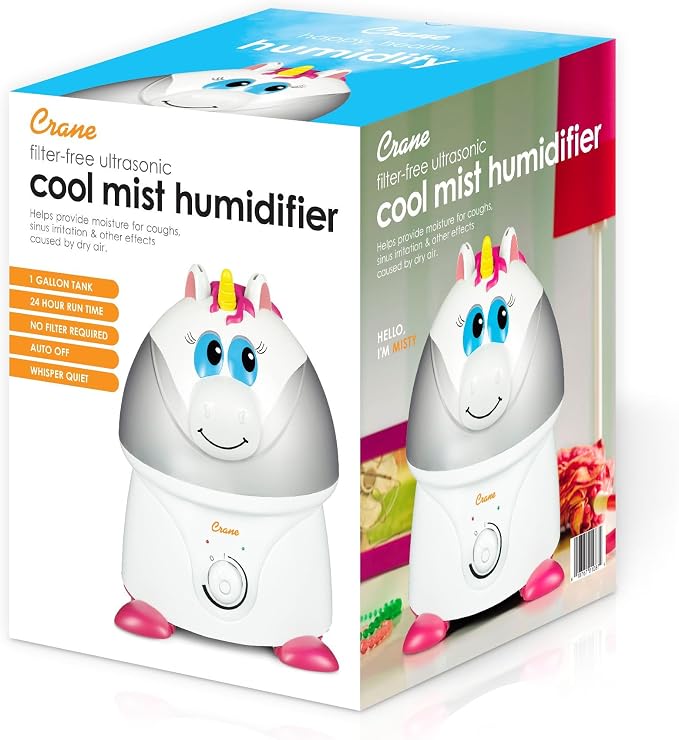 Crane Unicorn Ultrasonic Cool Mist Humidifier with Auto Shut-Off, For Baby Nursery and Kids Room, 1 Gallon Tank, Animal Humidifier For Kids Room - Image 8