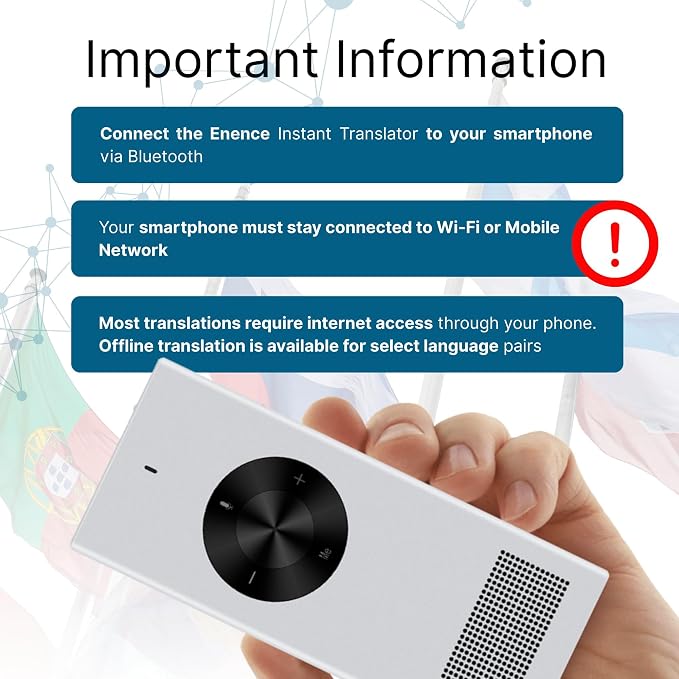 Enence PRO Language Translator Device, Real-Time Voice Translation, Instant - Image 2