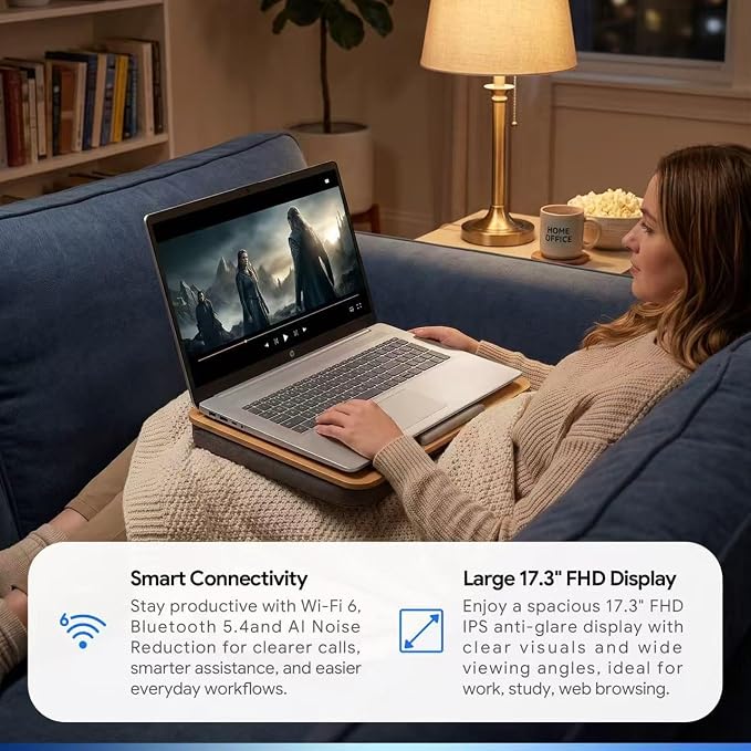 HP 17.3" FHD Thin & Lightweight Business Laptop · New Edition · Intel Core i7-1355U · 16GB RAM · 1TB SSD + 512GB SD Card for Expanded Storage · Windows 11 Pro · Wi-Fi 6 · Copilot Key · Silver - Image 4