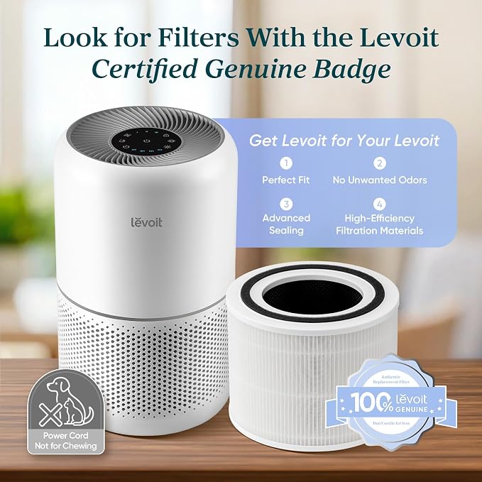 LEVOIT Air Purifier for Home Allergies and Pets Hair Smokers in Bedroom, H13 True HEPA Filter, 24db Filtration System Cleaner Odor Eliminators, Remove 99.97% Dust Smoke Mold Pollen, Core 300, White | Quiet HEPA Sleep Mode, Remove 99.97% Dust Pollen Smo... - Image 11
