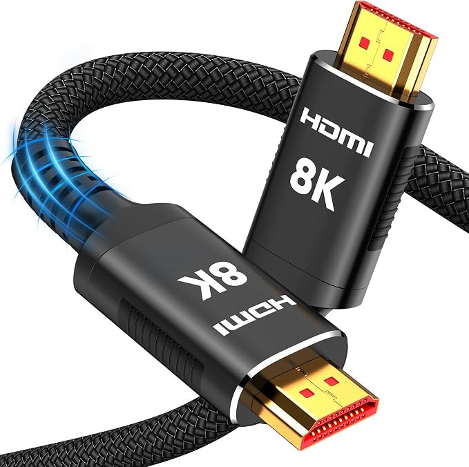 Snowkids 8K HDMI 2.1 Cable 3.3 ft, Non-Slip Nylon Braided, 48Gbps Ultra by Snowkids