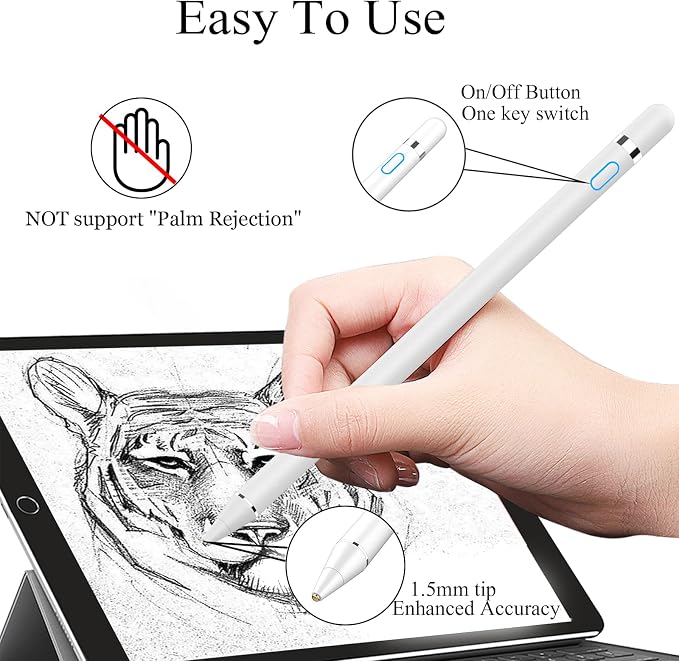 Stylus Pen for Touchscreen, Rechargeable Universal iPad Pen for Tablet - Image 4