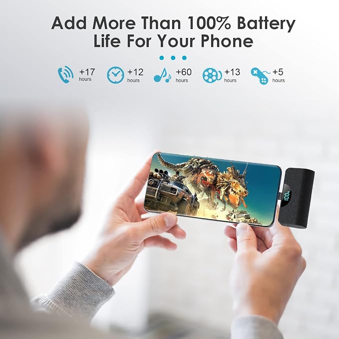 Mini Portable Charger USB C Power Bank,Upgraded 5200mAh PD Fast Charging Battery Pack Built-in USB-C Connector Travel Essential for iPhone17/17Pro/17Pro Max/Air/16 Plus/16Pro Max/15 Series,Android - Image 7