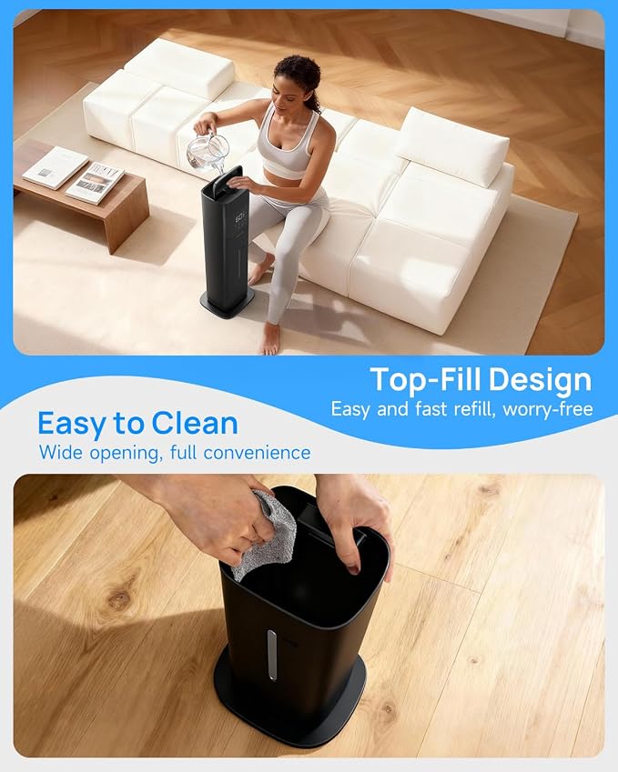 Warm & Cool Mist Humidifiers for Bedroom 500 sq ft, 2.1Gal/8L Humidifier Large Room with Essential Oil Diffuser, Top-Fill Large Room Humidifiers for Home Baby Nursery Plants Office - Image 7