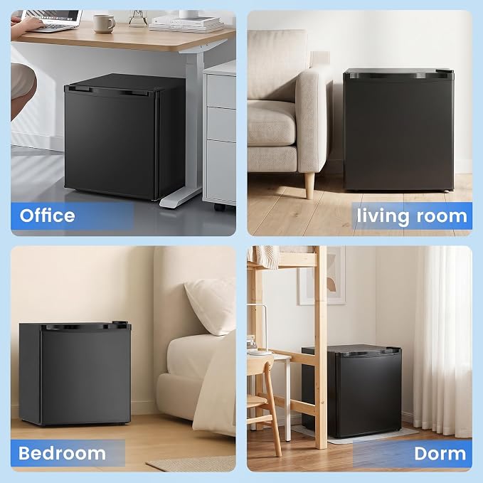 Electactic 1.7 Cu.ft Mini Fridge, Compact Refrigerator, Single Reversible Door, Ultra Quiet, Energy Efficient for Office, Dorm, Bedroom, Apartment, Black - Image 6
