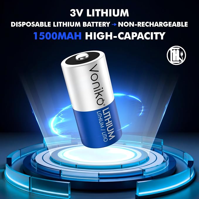 Voniko CR123A Lithium Batteries – Photo Non-Rechargeable Lithium Battery –3 - Image 2
