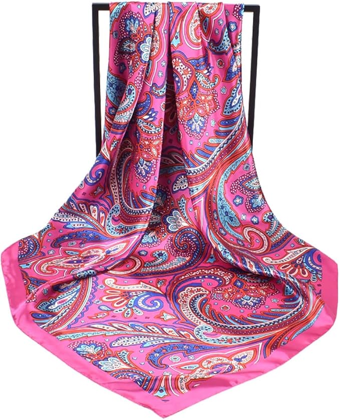4Pcs Silk Head Scarves for Women Satin Hair Scarf 35”Large Square Bandana Silk - Image 2