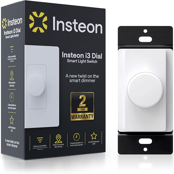 Insteon i3 Dial Smart Dimmer Light Switch, Smart Home and Electronics Rotary by Insteon