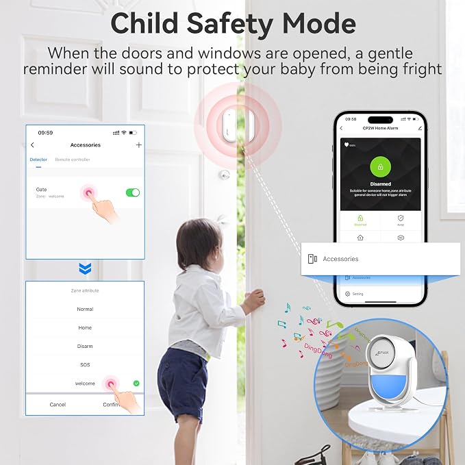 CPVAN WiFi Motion Sensor Alarm System, 125dB Smart PIR Detector - Image 6