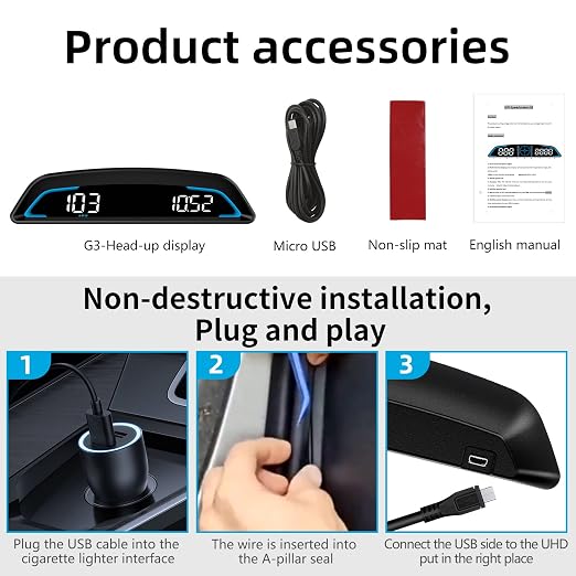 Digital GPS Speedometer MPH for Car 5.5 inch LCD Heads Up Display HUD - Image 8