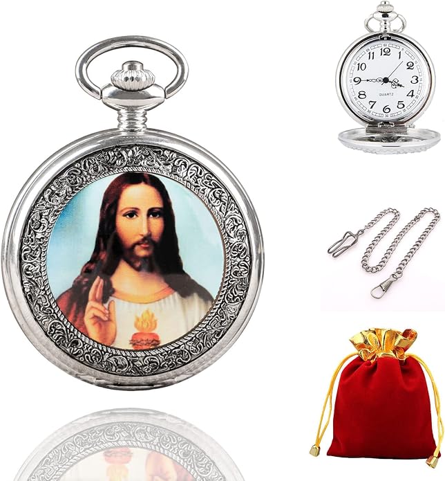 Men's Pocket Watch, Arabic Digital Dial Pocket Watches - Image 7