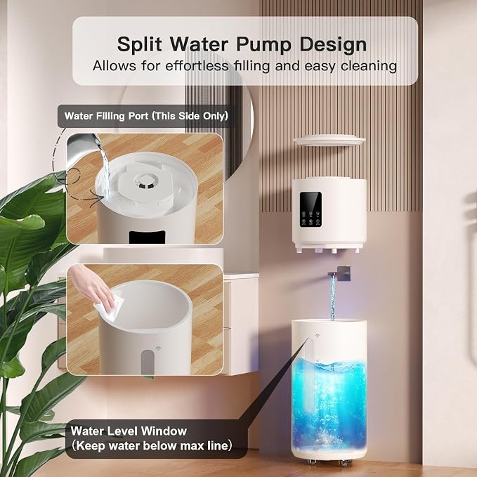 Smart Humidifiers for Large Room Bedroom Home 1800 sq.ft, 17L/4.5Gal Large Humidifier with Extension Tube & 3 Mist Modes, Top Fill Whole House Cool Mist Humidifiers for Plant Commercial Office - Image 5
