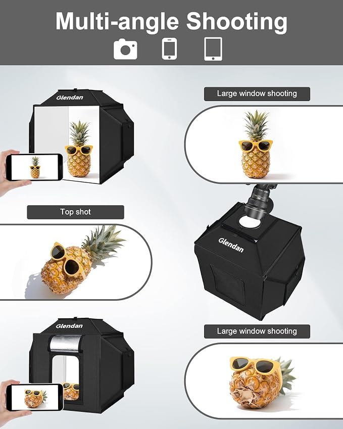 Glendan Light Box for Photography: 16"x16" Portable Photo Studio Soft Box - Image 4
