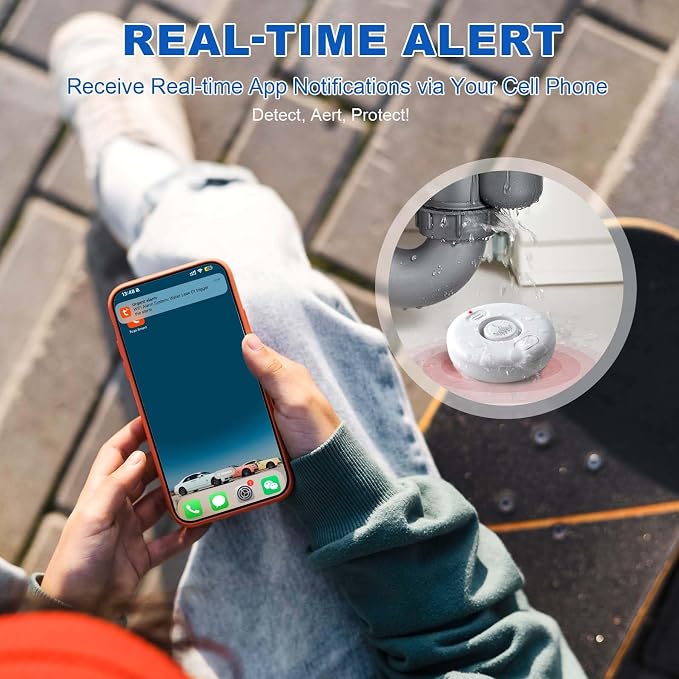 WD71 Water Leak Detector for WiFi Gateway/Hub, 120dB Adjustable Wireless Water - Image 7