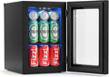 COSTWAY 24 Cans Beverage Refrigerator, 18L/0.6 Cu.Ft Countertop Mini Fridge | Quiet Drink Cooler with Touch Panel, 40-61℉ Thermostat, Tri-Layer Insulated Door and Blue LED Lights for Home Office & Bar by COSTWAY
